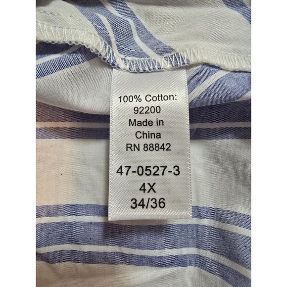 Ellos Womens Striped Button-Front Belted  Short-Sleeve Dress pockets Size 4X - Picture 6 of 11